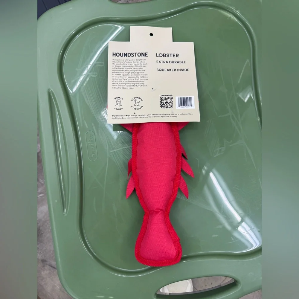 Houndstone Red Lobster- Durable Squeaky Pet Toy